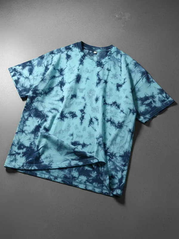 Blue Oversized Tie-Dye 