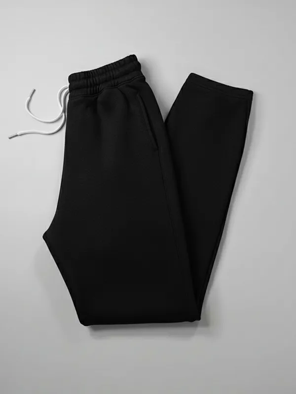 Jet Black French Terry Track Pants