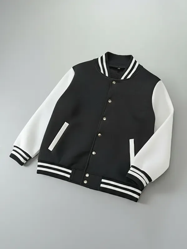 Jet Black Enriched Fleece Varsity jackets