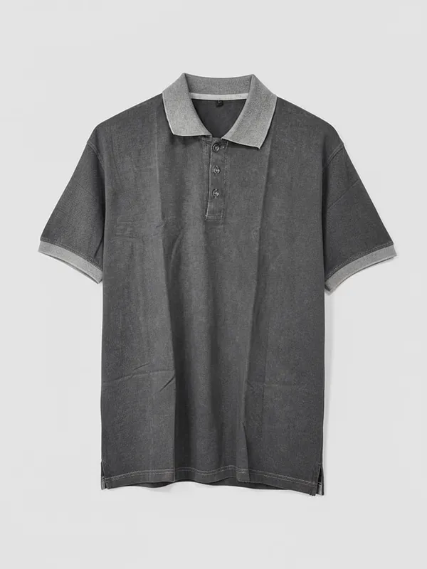 Acid Wash Pique Polo T-shirt 