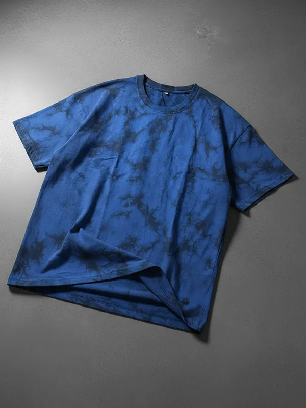 Royal Blue Tie & Dye Oversize T-shirt