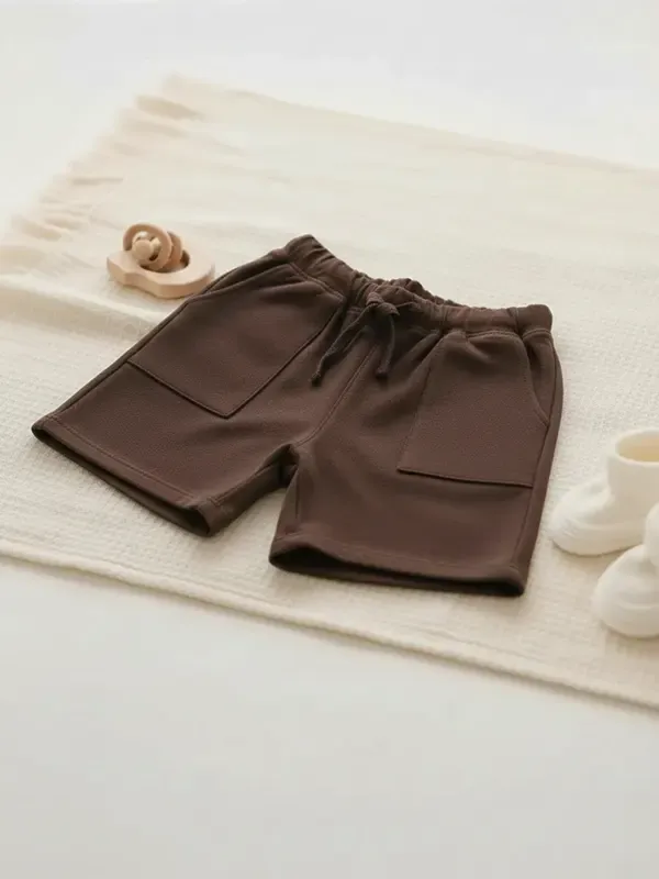 Toddler Chocolate Brown French Terry Half Pant