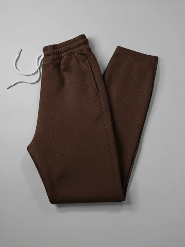Chocolate Brown French Terry Track Pants