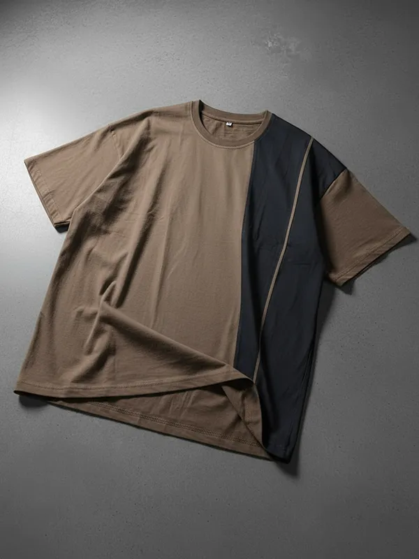 Brown Blocks Oversized T-Shirt
