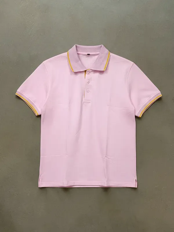 Baby Pink Custom French Terry Polo T-shirt