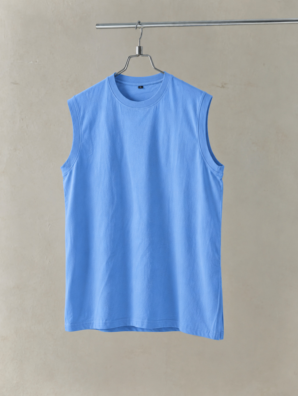 180 GSM Light Blue Sleeveless T-Shirt