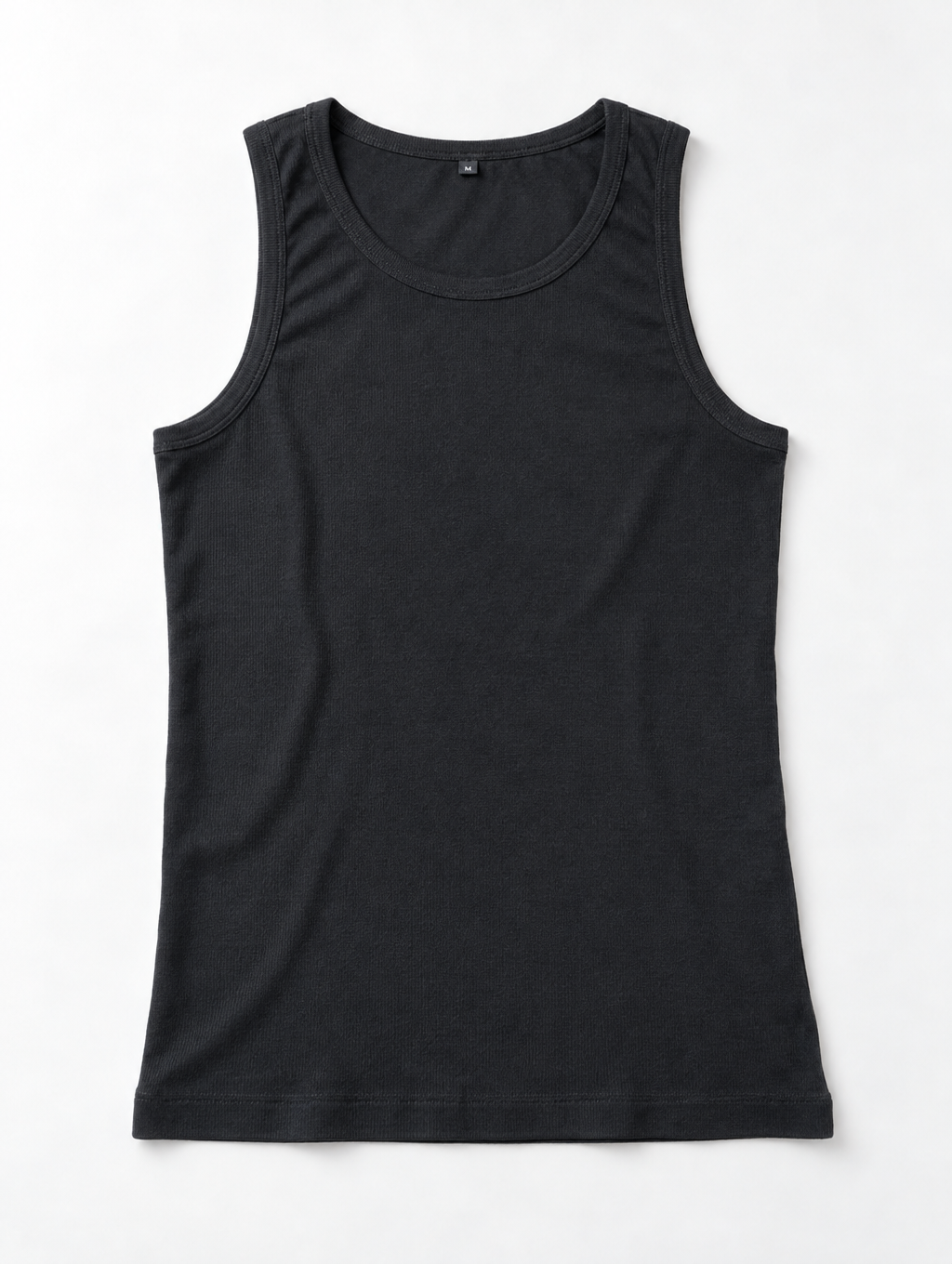 Jet Black Ribbed Tank Top