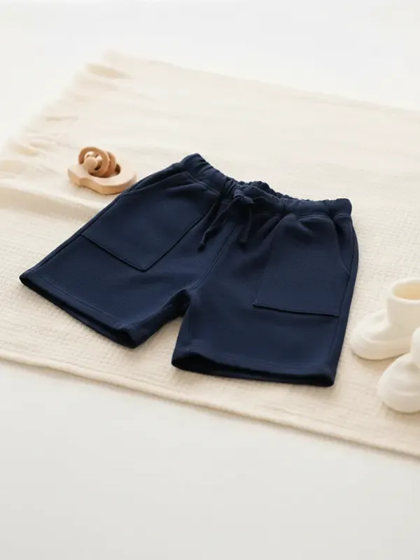 Toddler Darkest Blue French Terry Half Pant