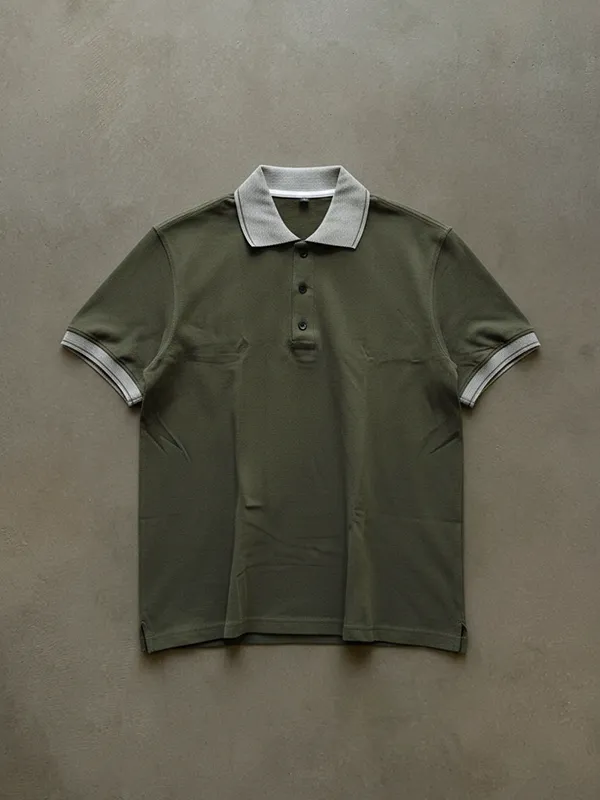 Custom Garden Green Pique Polo T-shirt