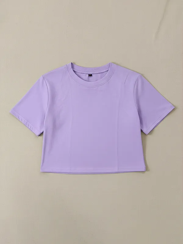 Lavender 180 GSM Crop Top