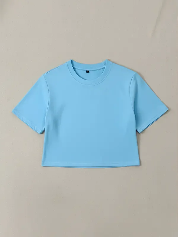 Light Blue 180 GSM Crop Top