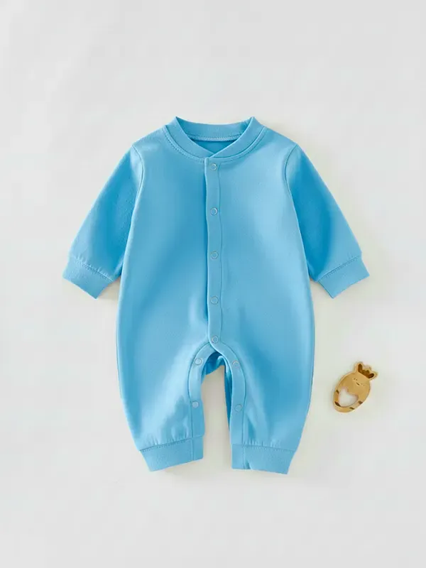 Kids Light Blue Single Jersey Full Romper