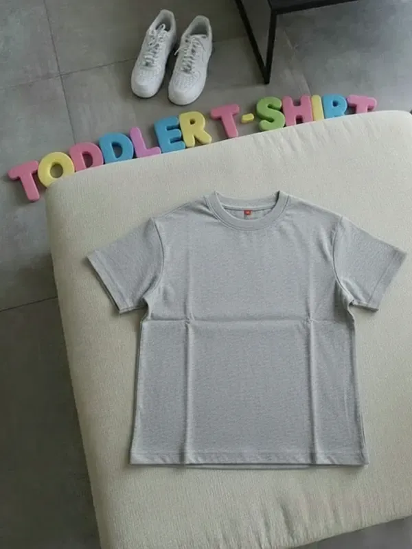 Toddler Melange Grey Single Jersey Regular T-shirt 