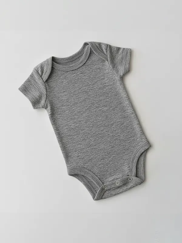 Melange Grey Rompers - Half Sleeve