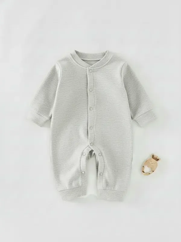 Kids Melange White Single Jersey Full Romper