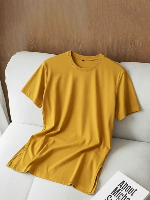 Mustard Yellow Long Line T-shirt 