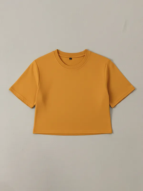 Mustard Yellow 180 GSM Crop Top