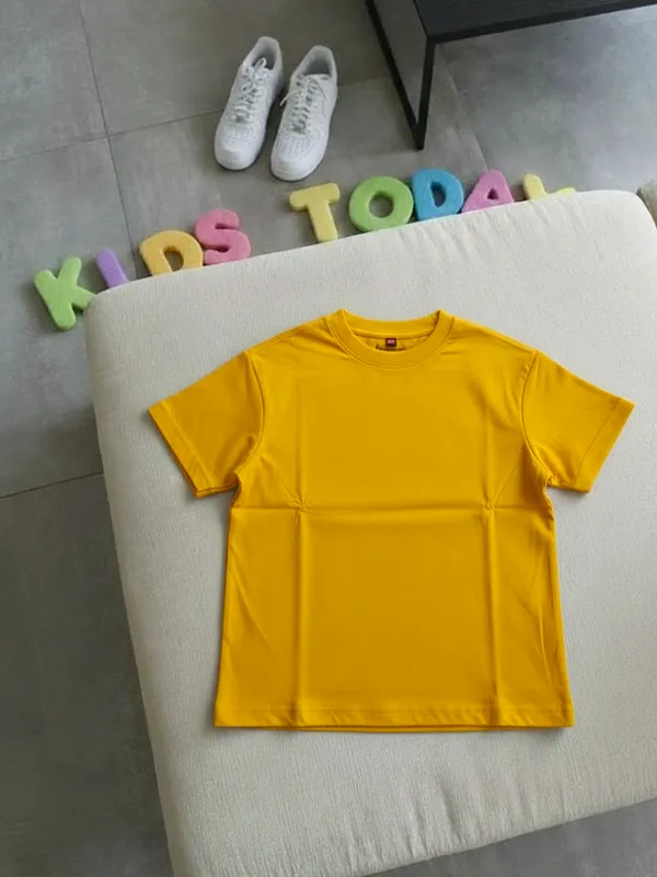 Kids Mustard Yellow Single Jersey Half Sleeve T-shirt