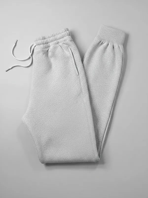 Melange White Sans Carbon Fleece Track Pants