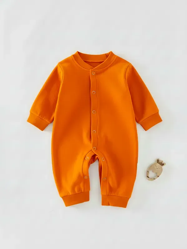 Kids Fruit Orange Single Jersey Full Romper