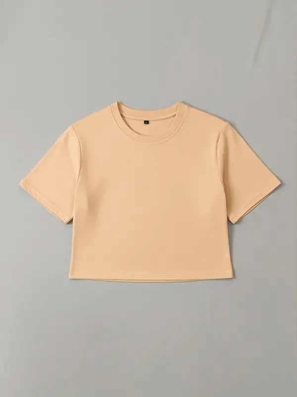 Peach Fuzz Crop Top (half Sleeves)