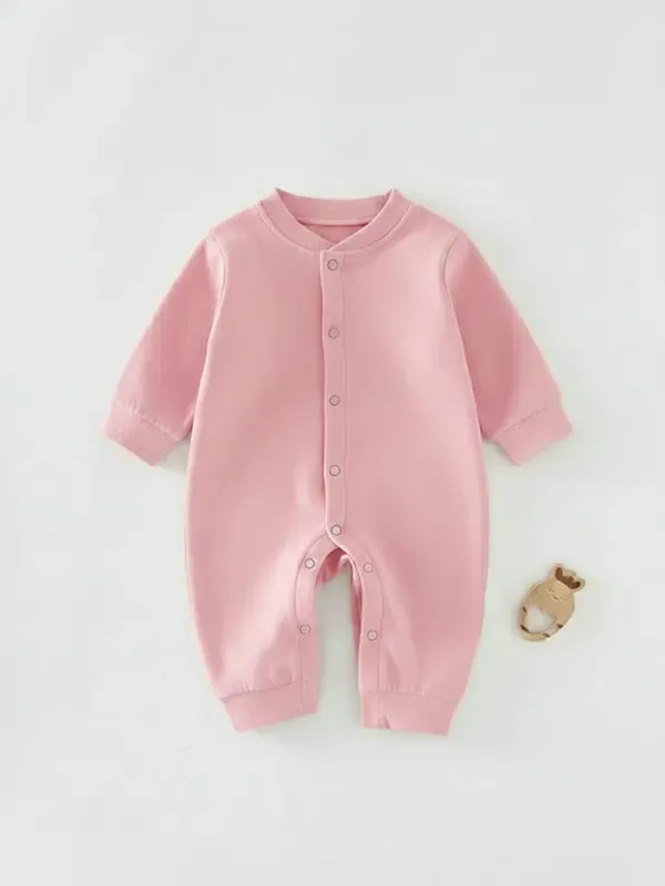 Kids Baby Pink Single Jersey Full Romper