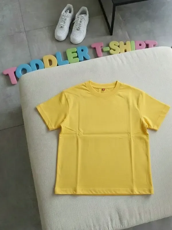 Toddler Summer Yellow Single Jersey Regular T-shirt 