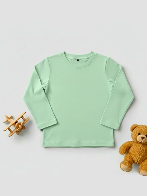 Toddler Sea Green Single Jersey Full sleeve T-shirt  