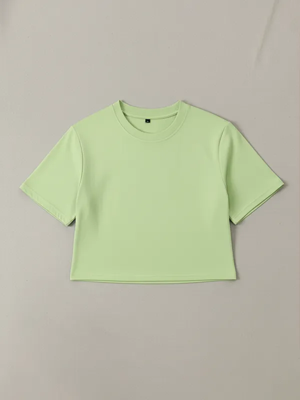 Sea Green 180 GSM Crop Top