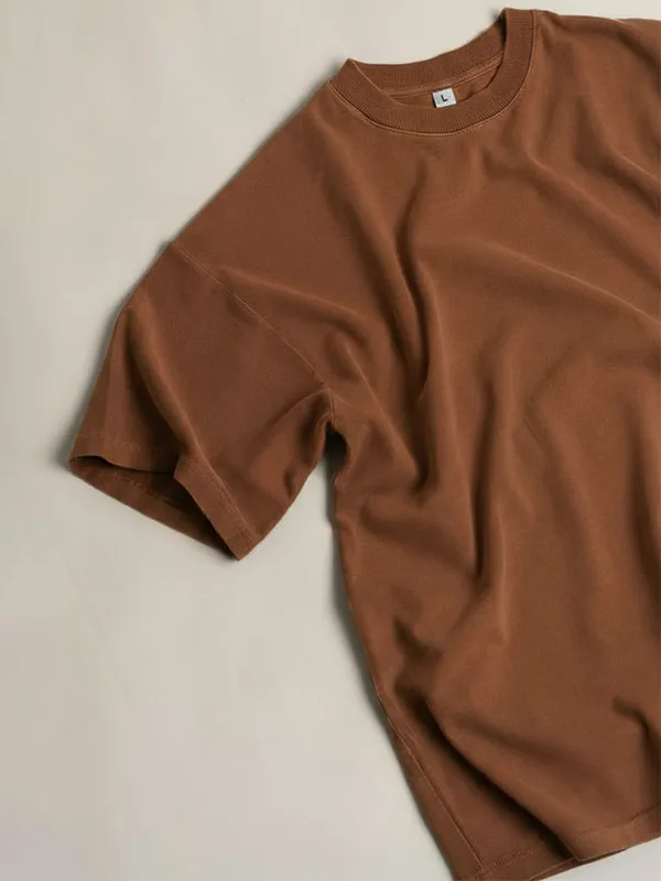 Snuff Brown Oversized T-shirts