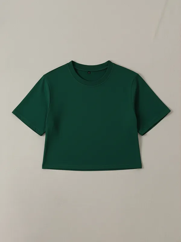 Transformative Teal 180 GSM Crop Top