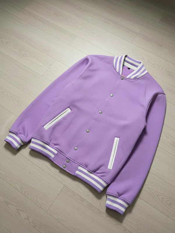 Lavender Legacy Fleece Varsity Jacket  