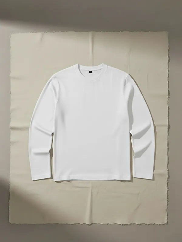 Pure White Full Sleeve T-shirts