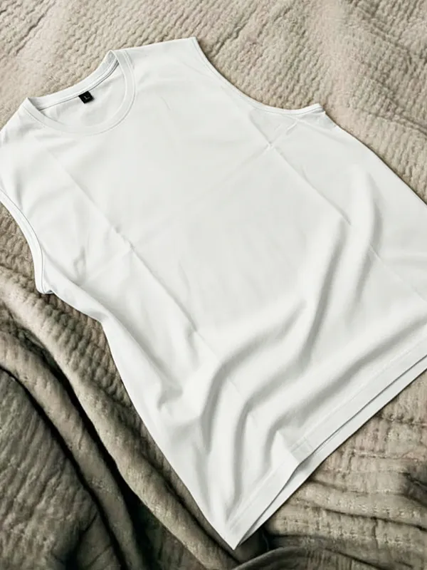 White Sleeveless Round-necks (regular)