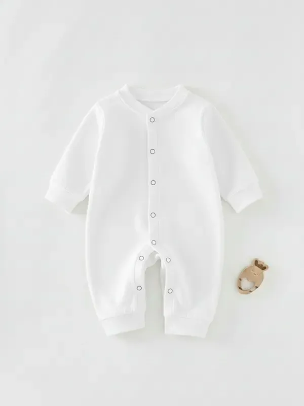 Kids White Single Jersey Full Romper