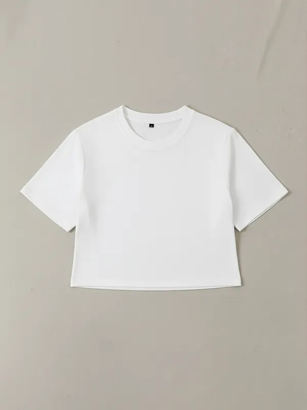 White 180 GSM Crop Top