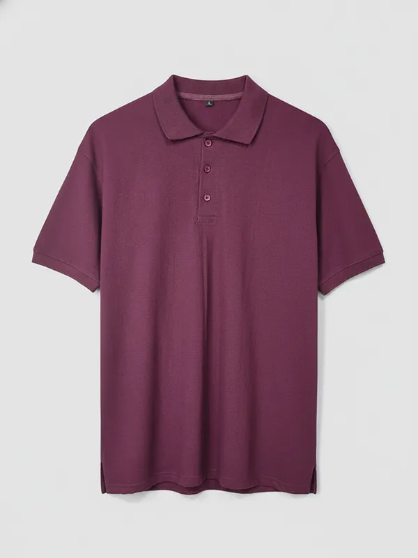 Wine Purple Collar Half-sleeves
