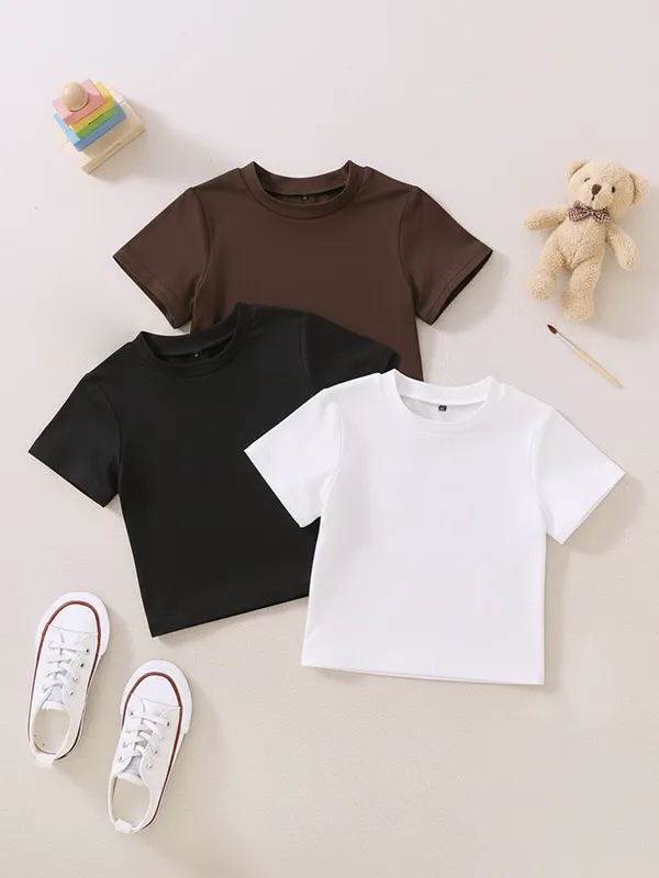 Toddler Pure Cotton Round Necks