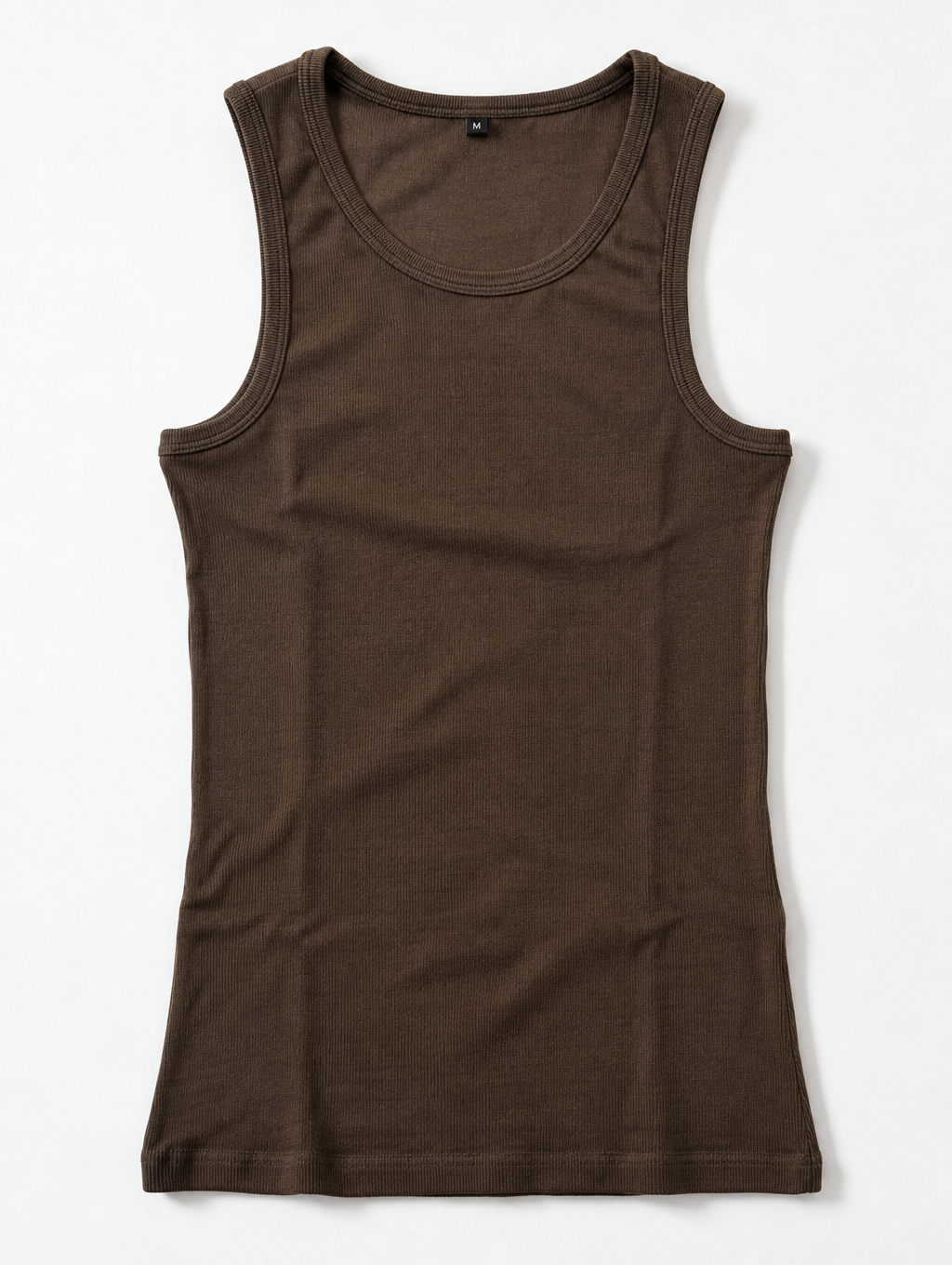 Dust Brown Ribbed Vest