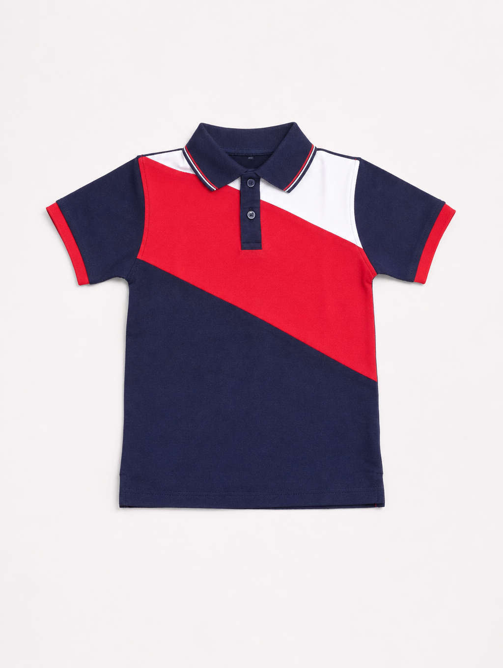 Red White Blue Kids French Terry Polo