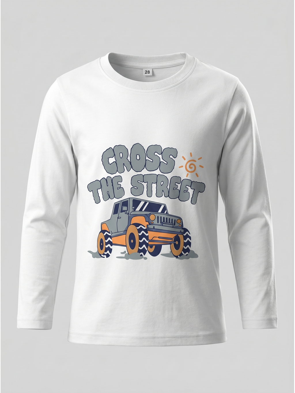 Kids White T-Shirt With Jeep Screen Print